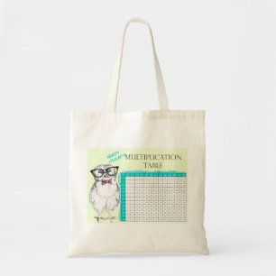 Nerdy Owl multiplication table Tote Bag