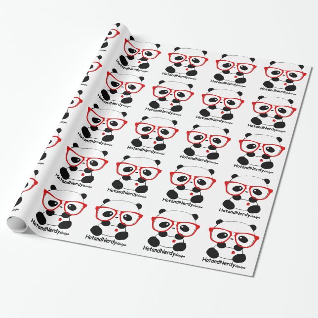 Nerdy Panda Wrapping Paper (Unrolled)