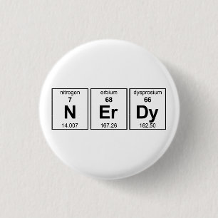 NErDy Periodic Table 3 Cm Round Badge