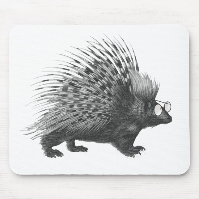 Nerdy Porcupine Mouse Pad (Front)