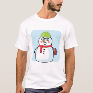 Nerdy Snowman Geek - Funny Illustration T-Shirt