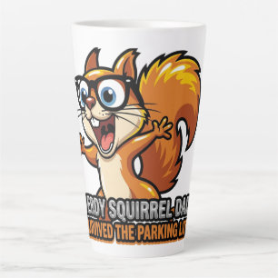 Nerdy Squirrel Dad Parking Lot Shirt Latte Mug