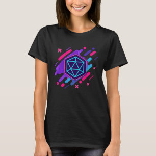 Nerdy Synthwave Polyhedral Dice Set T-Shirt