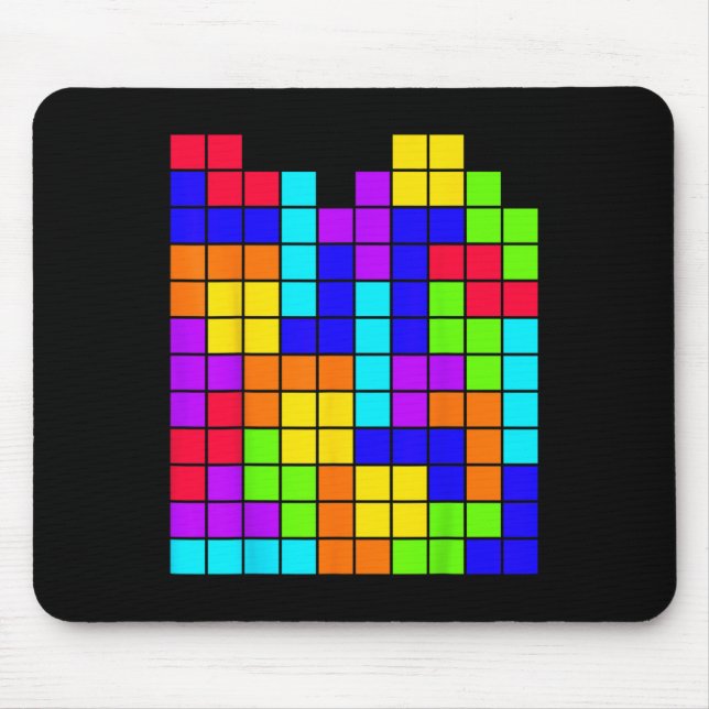 Nerdy Tetrominoes Block Puzzle Video Game Math Tea Mouse Pad (Front)