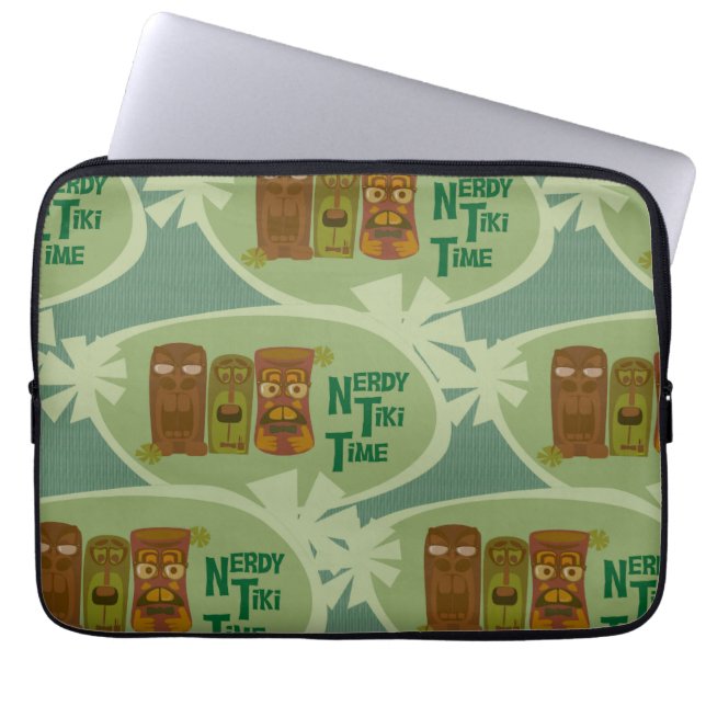Nerdy Tiki Retro Statement Laptop Sleeve (Front)