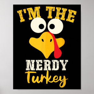 Nerdy Turkey Family Matching Thanksgiving Dinner G Poster