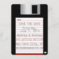Nerdy Wedding Save The Date Floppy Disc