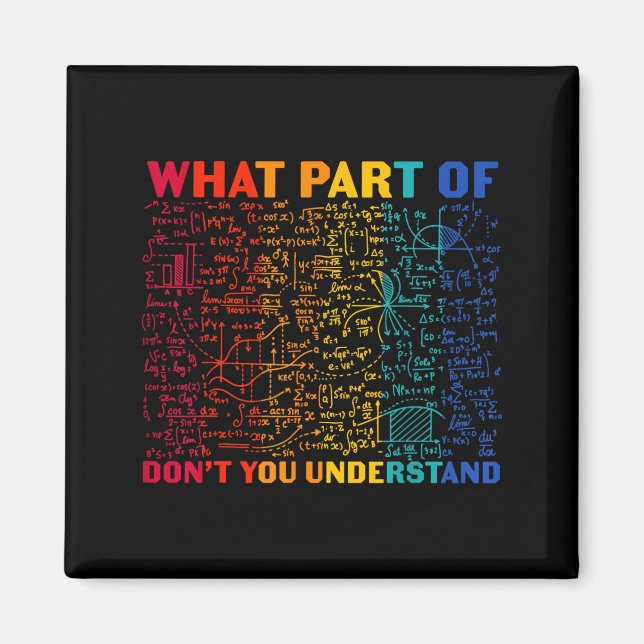 Nerdy What Part Of Math Dont You Understand Algebr Magnet (Front)