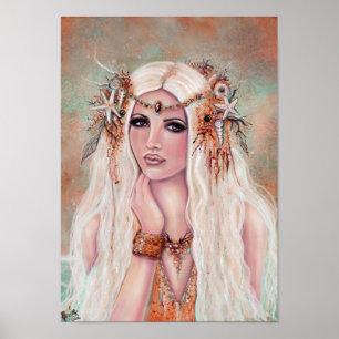 Nereides nymph mermaid art by Renee Lavoie Poster