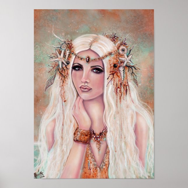 Nereides nymph mermaid art by Renee Lavoie  Poster (Front)