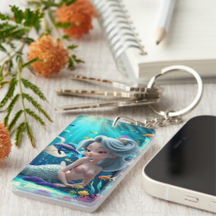 Nerina – The Gentle Mermaid of Coral Dreams. Key Ring