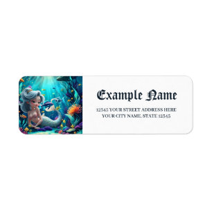 Nerina – The Gentle Mermaid of Coral Dreams. Return Address Label