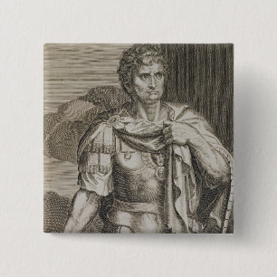 Nero Claudius Caesar Emperor of Rome 54-68 AD engr 15 Cm Square Badge