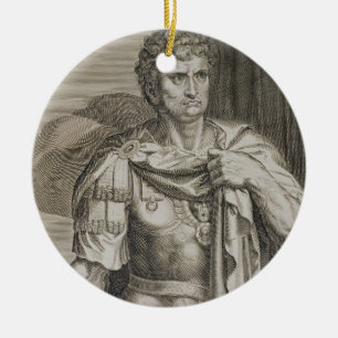 Nero Claudius Caesar Emperor of Rome 54-68 AD engr Ceramic Ornament