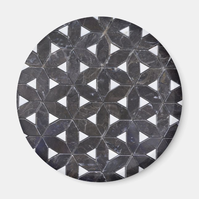 Nero Marquina Geometric Lattice Magnet (Front)