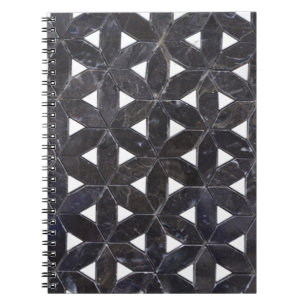 Nero Marquina Geometric Lattice Mosaic Notebook