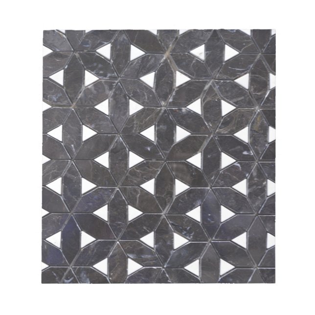 Nero Marquina Geometric Lattice Notepad (Front)