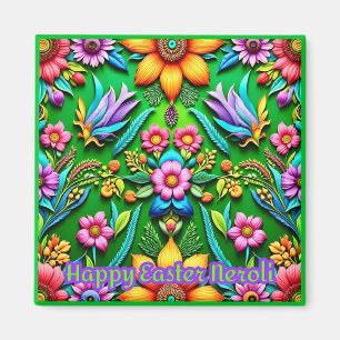 NEROLI ~ Happy Easter ~ Floral Greeting ~ Magnet