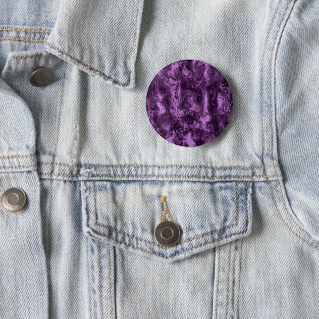 Nervous Energy Grungy Abstract Art Amethyst Orchid 6 Cm Round Badge (In Situ)