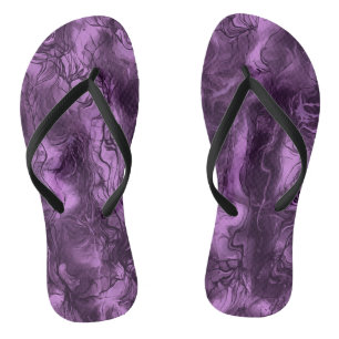 Nervous Energy Grungy Abstract Art Amethyst Orchid Thongs