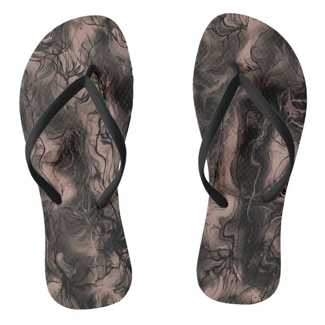 Nervous Energy Grungy Abstract Art Desert Mist Thongs (Footbed)