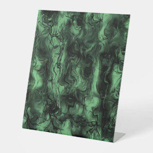 Nervous Energy Grungy Abstract Art Green Ash Pedestal Sign