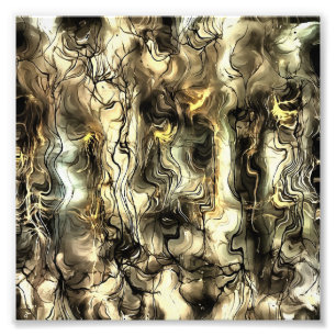 Nervous Energy Grungy Abstract Art In Yellow and G Photo Print