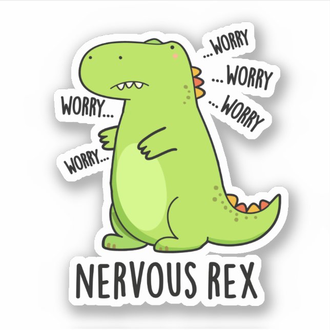 Nervous Rex Funny Dinosaur TRex Pun (Front)