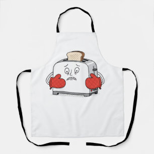 Nervous Toaster Apron   Funny Bread Kitchen Pun