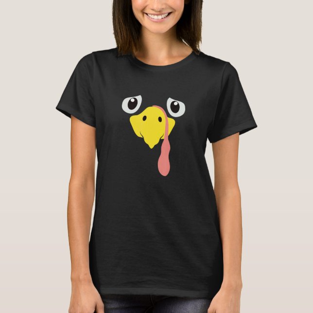 Nervous Turkey Face  Thanks Giving T-Shirt (Front)