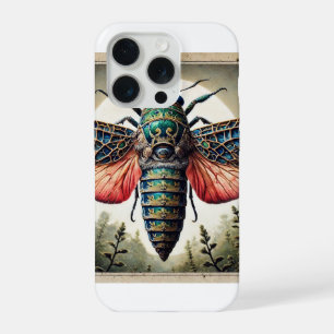 Nesomomus insect dorsal view in watercolor and ink iPhone 15 pro case