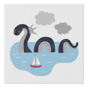 Nessie Loch Ness Monster Faux Canvas Print