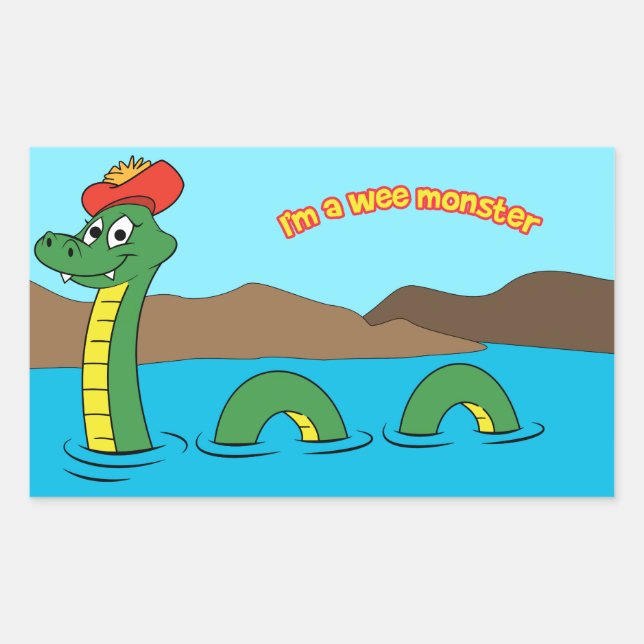 Nessie (Loch Ness Monster) Rectangular Sticker (Front)