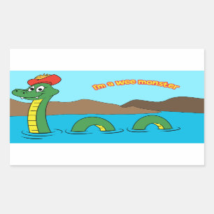 Nessie (Loch Ness Monster) Rectangular Sticker