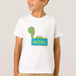 Nessie T-Shirt<br><div class="desc">An adorable green loch ness monster with green scales on his back,  with the name Nessie.</div>