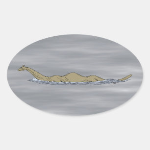 Nessie the Loch Ness Monster Oval Sticker