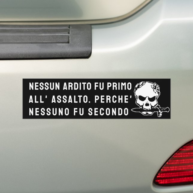 NESSUN ARDITO BUMPER STICKER (On Car)