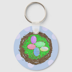 Nest of Easter Eggs Key Ring