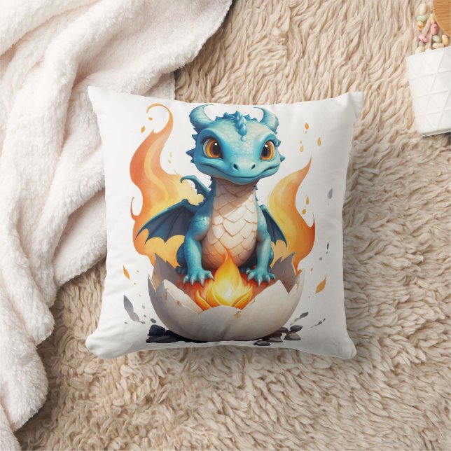 Nest of Fire Hatching Baby Dragon  Cushion (Blanket)