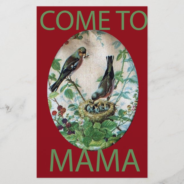 Nest of Joy: Family's Nourishing Young Spirit Love Stationery (Front)