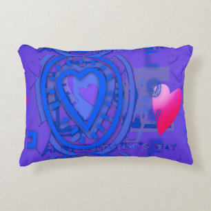 Nested Hearts Valentine's Day Blue Harmony AP Decorative Cushion