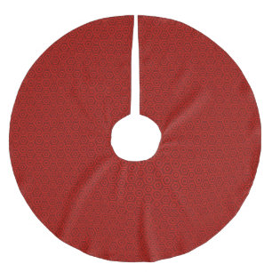 Nested Red Hexagons Brushed Polyester Tree Skirt