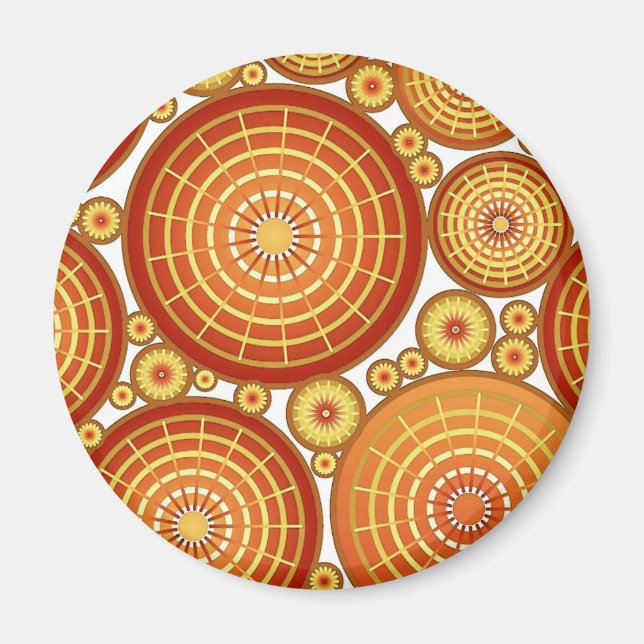 Nested wheels - copper and gold magnet (Front)