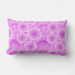 Nested wheels - lavender and purple lumbar cushion