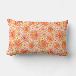 Nested wheels - orange and gold lumbar cushion