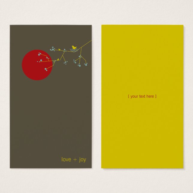 Nesting Bird Family Baby Shower DIY Favour Gift Ta (Front & Back)