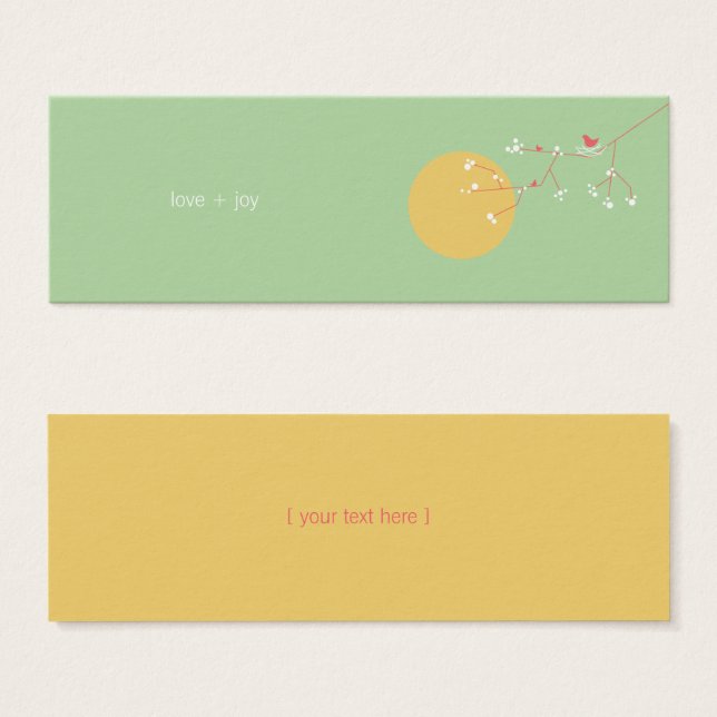 Nesting Bird Family Baby Shower DIY Favour Gift Ta (Front & Back)