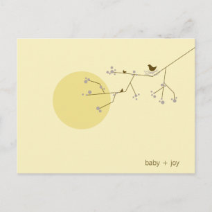 Nesting Bird Family Tree Whimsical Baby Shower Invitation Postcard