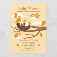 Nesting Birds Baby Shower Invitation