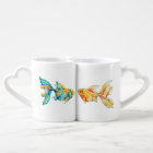 Nesting Coffee Mug Set with Watercolor Goldfish